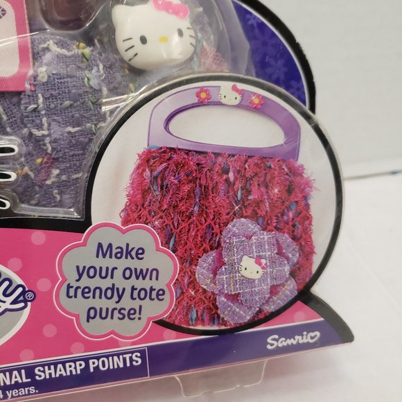 New Sealed HELLO KITTY Learn Knit Crochet Craft Yarn Bag Pink Purple Sanrio - Picture 10 of 15